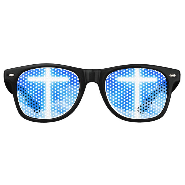 Cross of Light Jesus Christ Customisable Christian Retro Sunglasses (Front)