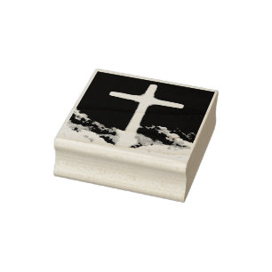 Cross of Light Jesus Christ Customisable Christian Rubber Stamp