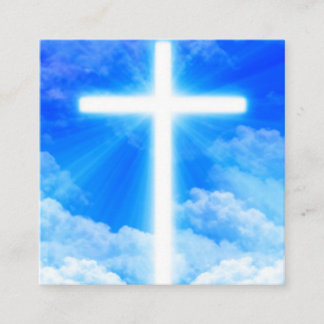 Cross of Light Jesus Christ Customisable Christian Square Business Card
