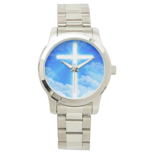 Cross of Light Jesus Christ Customisable Christian Watch (Front)