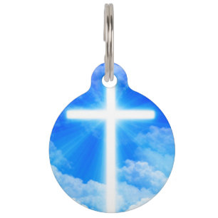 Cross of Light Jesus Christ Customizable Christian Pet Tag