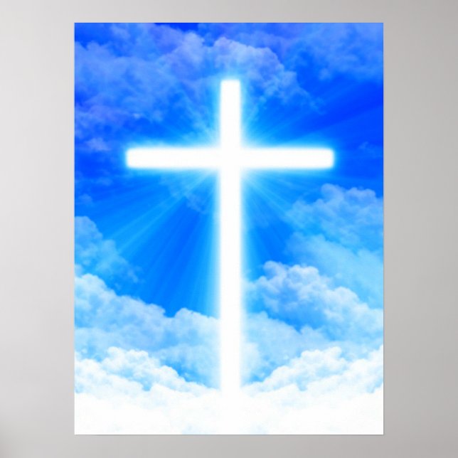 Cross of Light Jesus Christ Customizable Christian Poster (Front)