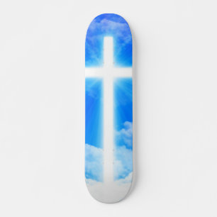Cross of Light Jesus Christ Customizable Christian Skateboard