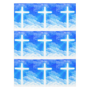 Cross of Light Jesus Christ Customizable Christian Tablecloth