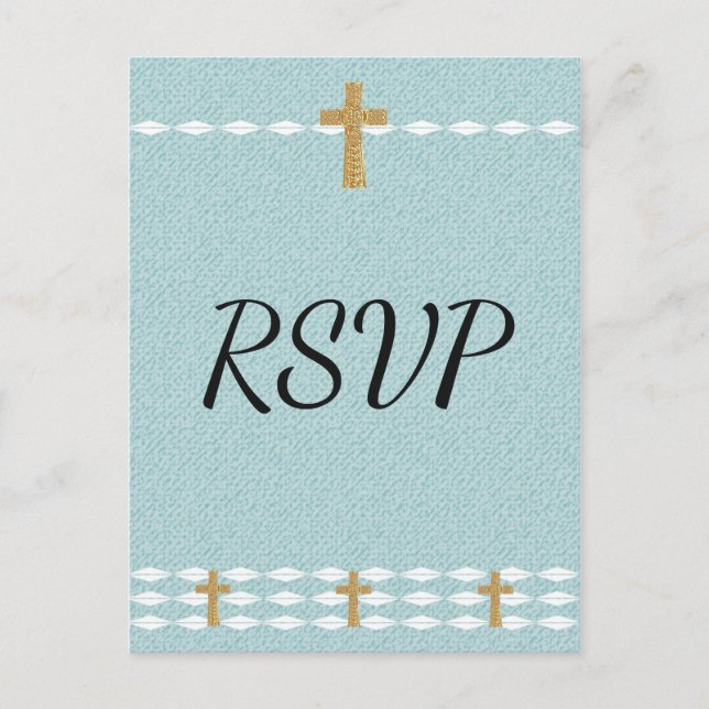 Cross of Light Jesus Christ  RSVP Invitation Postcard (Front)