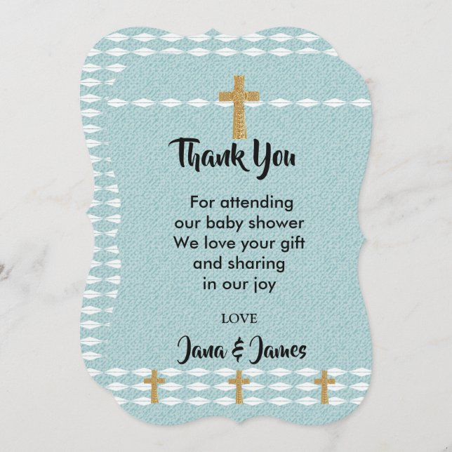 Cross of Light Jesus Christ thank you Invitation (Front/Back)