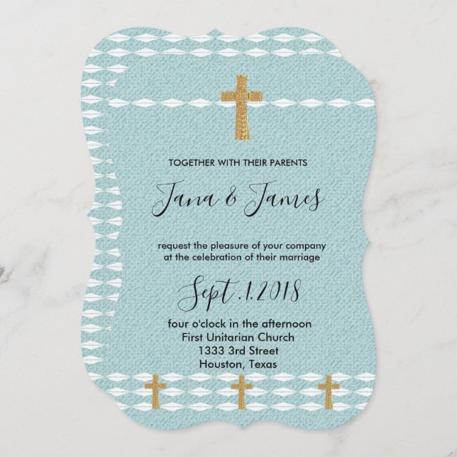 Cross of Light Jesus Christ wedding Invitation (Front/Back)