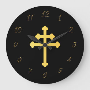 Cross of Lorraine Large Clock