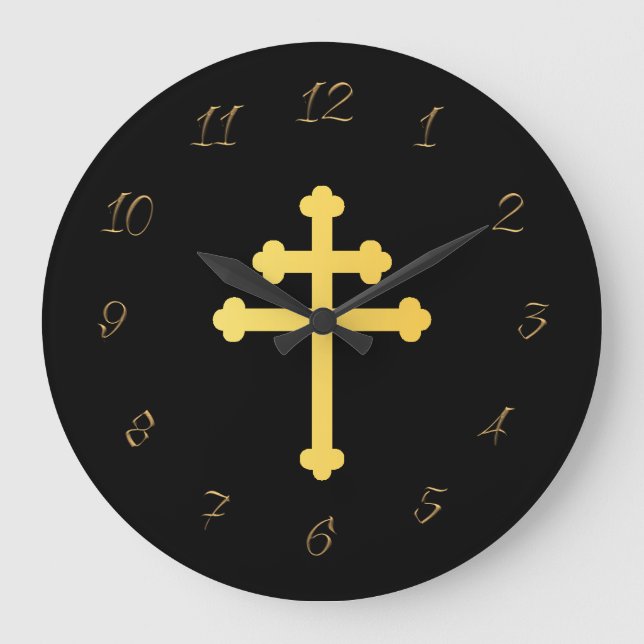 Cross of Lorraine Large Clock (Front)