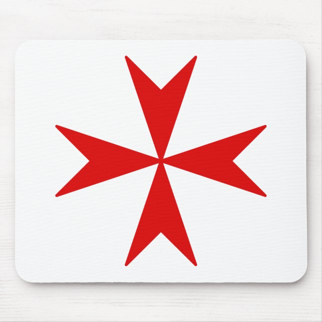 Cross Of Malta (red) Mouse Pad (Front)
