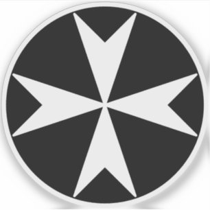 Cross Of Malta v2 (white on black)