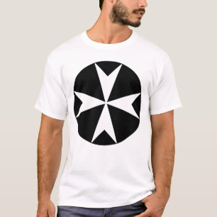 Cross Of Malta v2 (white on black) T-Shirt