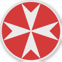 Cross Of Malta v2 (white on red)