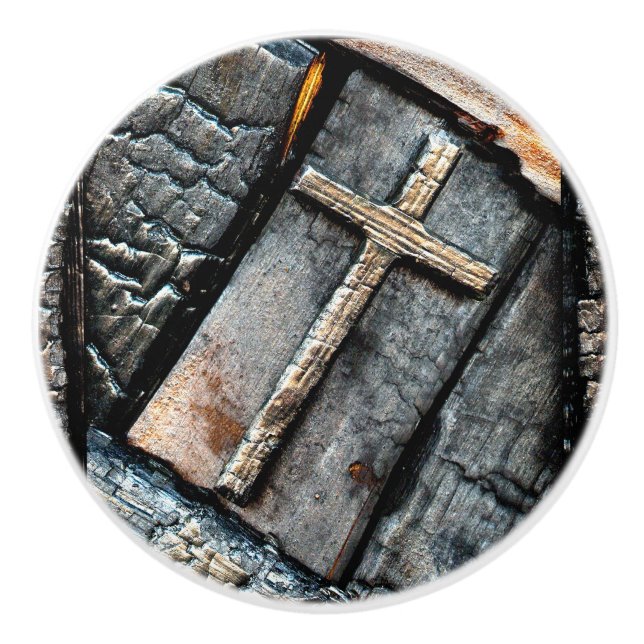Cross of Protection Ceramic Knob (Front)