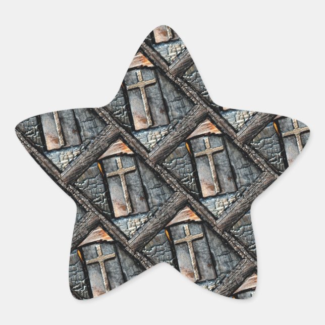 Cross of Protection   Star Sticker (Front)