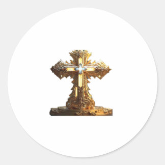 Cross of Redemption Classic Round Sticker