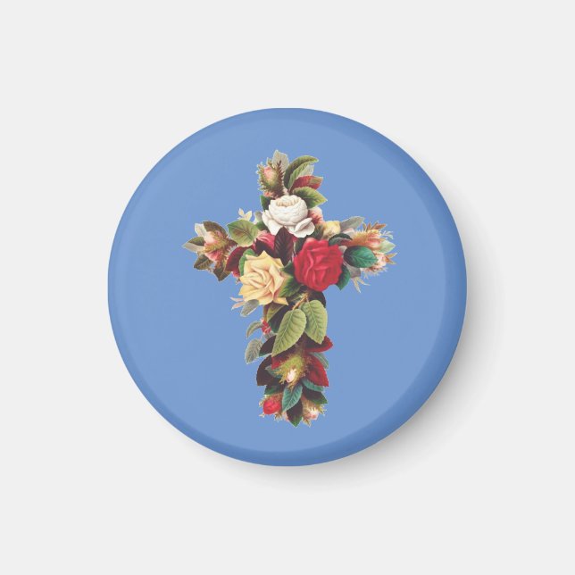 Cross of Roses Magnet (Front)