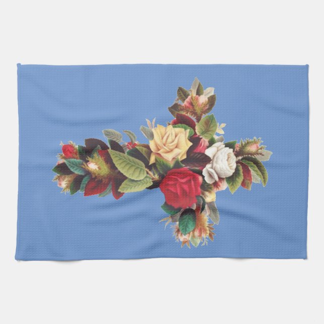 Cross of Roses Tea Towel (Horizontal)