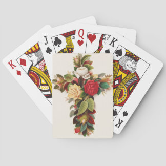 Cross of roses, Victorian era illustration Playing Cards