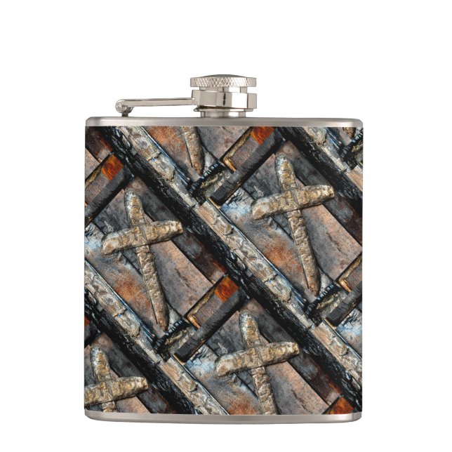 Cross of Strength    Hip Flask (Front)