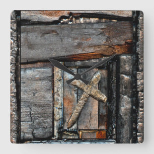 Cross of Strength Square Wall Clock