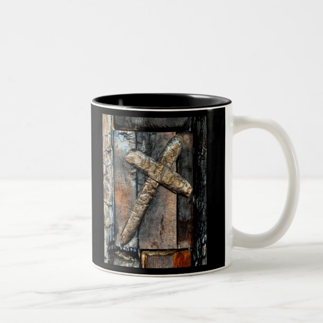 Cross of Strength Two-Tone Coffee Mug (Right)