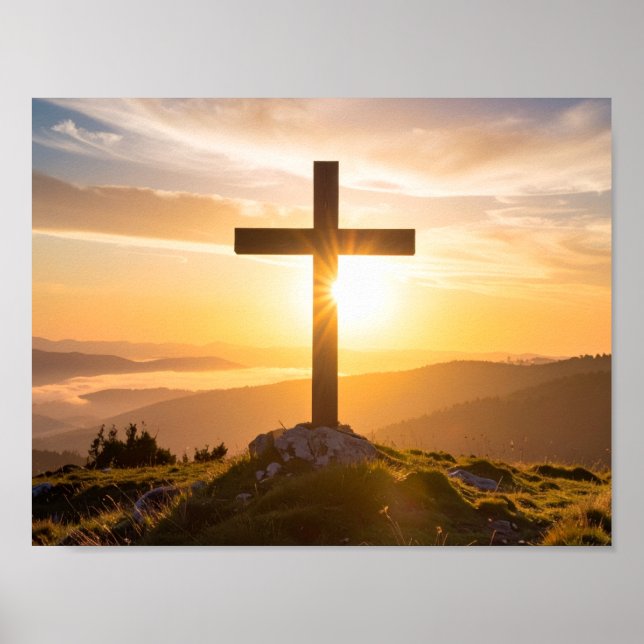 Cross on a hill poster (Front)