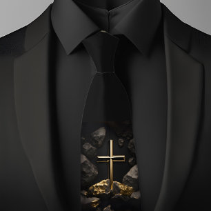Cross On A Rock  Tie