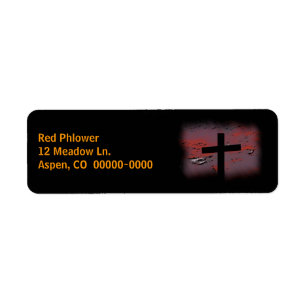 Cross on Black Return Address Label