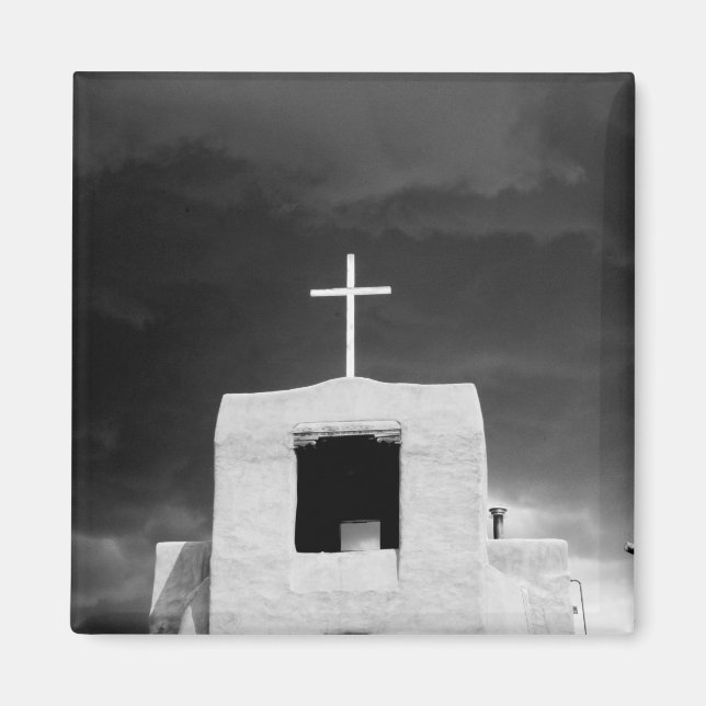 Cross on oldest church, San Miguel, Santa Fe, Magnet (Front)