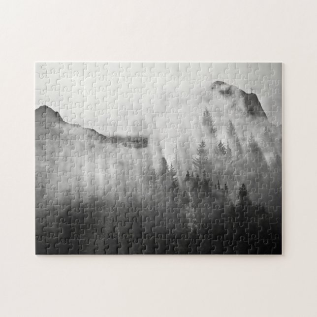 Cross on Top of Foggy Mountains Jigsaw Puzzle (Horizontal)