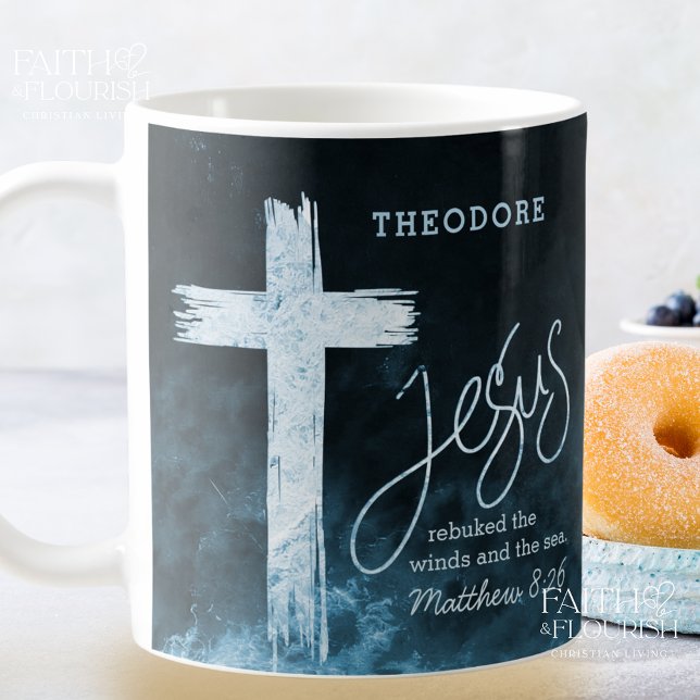 Cross on Water Scripture Personalised Coffee Mug (Creator Uploaded)