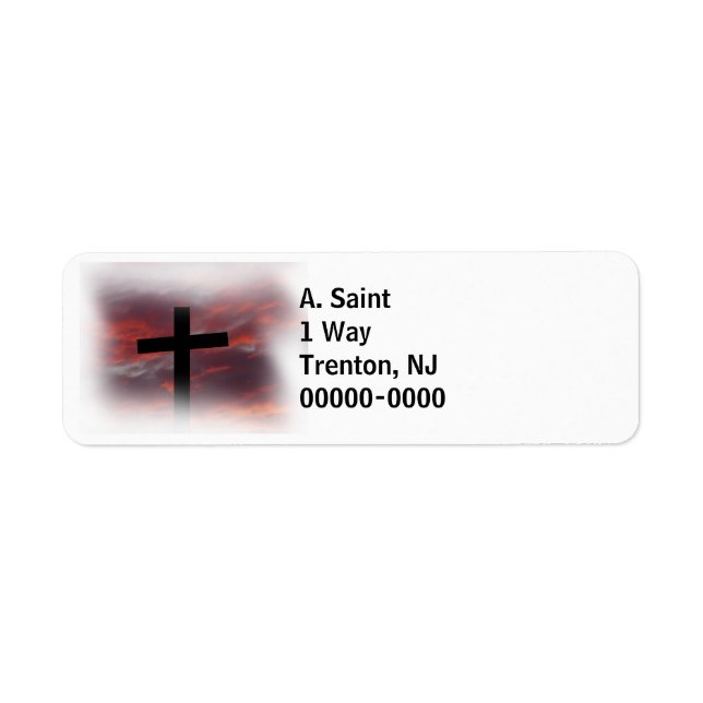 Cross on White 2 Return Address Label (Front)