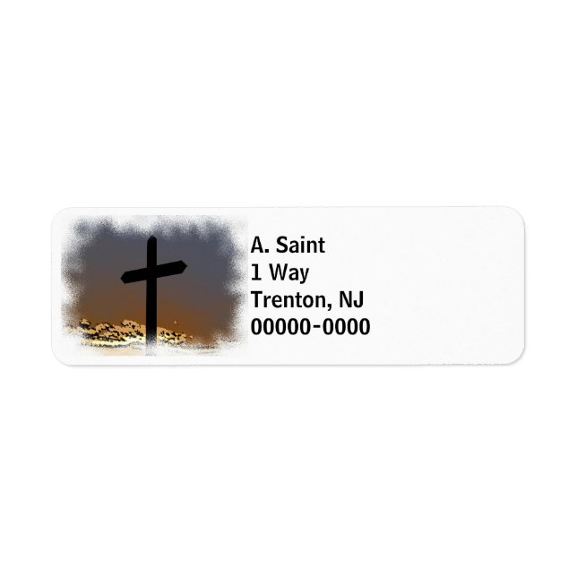 Cross on White 3 Return Address Label (Front)