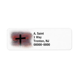 Cross on White Return Address Label