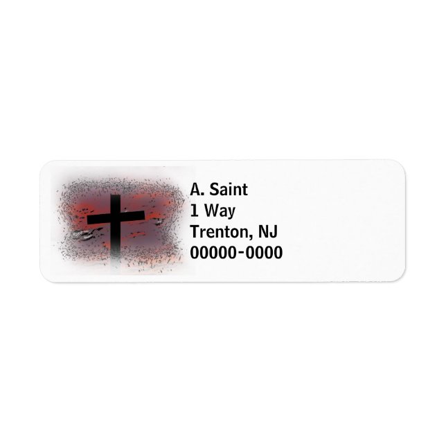 Cross on White Return Address Label (Front)