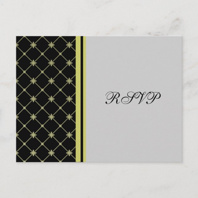 Cross Pattern RSVP Black White Crosses Postcards (Front)