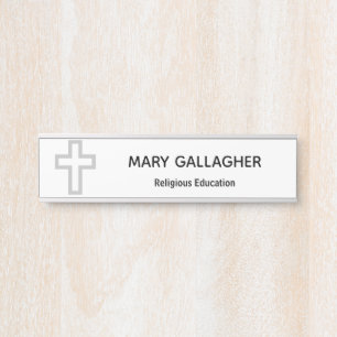 "Cross" Personalised Name Door Plate Sign