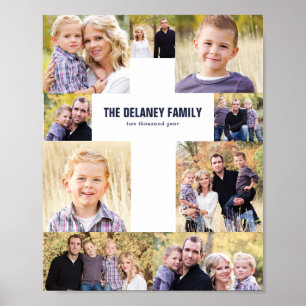 Cross Photo Collage Family Photo Gift Poster