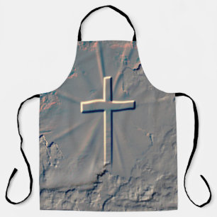 CROSS POPPING OUT FROM ROCK APRON