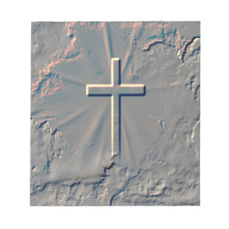 CROSS POPPING OUT FROM ROCK NOTEPAD