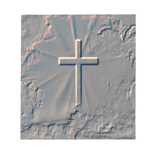 CROSS POPPING OUT FROM ROCK NOTEPAD (Front)