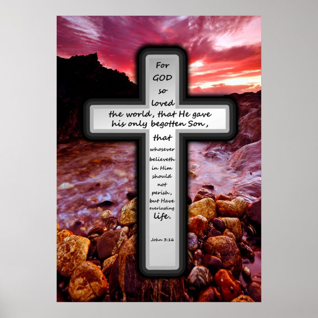 Cross Poster - John 3:16 (Front)
