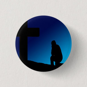 Cross Prayer Banner 3 Cm Round Badge