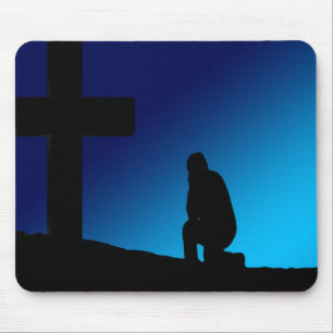 Cross Prayer Banner Mouse Pad