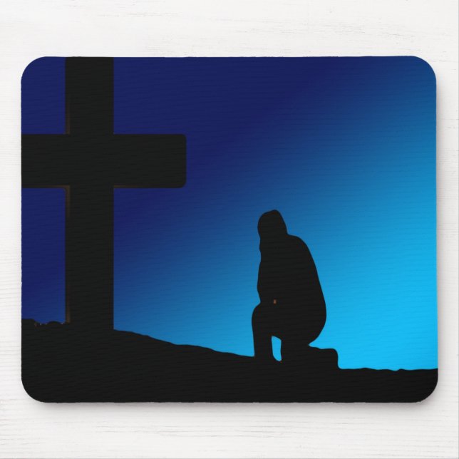 Cross Prayer Banner Mouse Pad (Front)