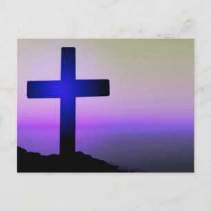 Cross Purple Background Postcard