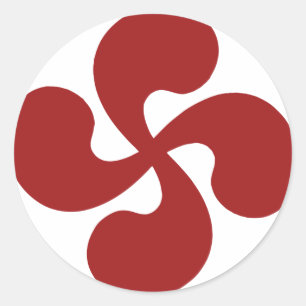 Cross Red Basque Lauburu Classic Round Sticker