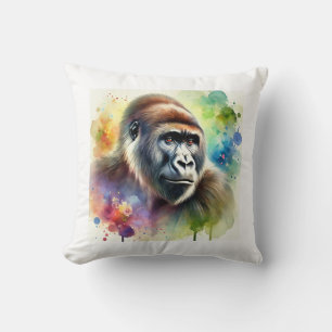 Cross River Gorilla 200724AREF119 - Watercolor Cushion