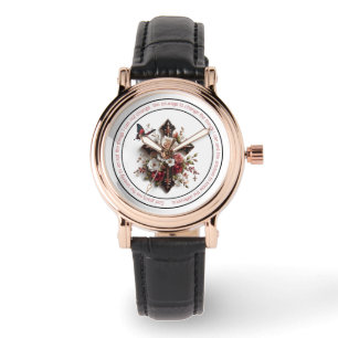 Cross, Roses, Butterfly and Serenity Prayer Watch